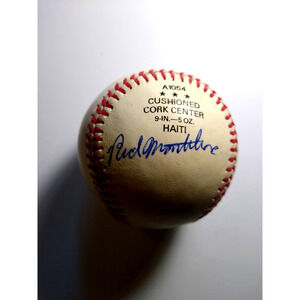 Rich Monteleone Bernie Williams Plus Unknown Player Autographed Baseball Yankees